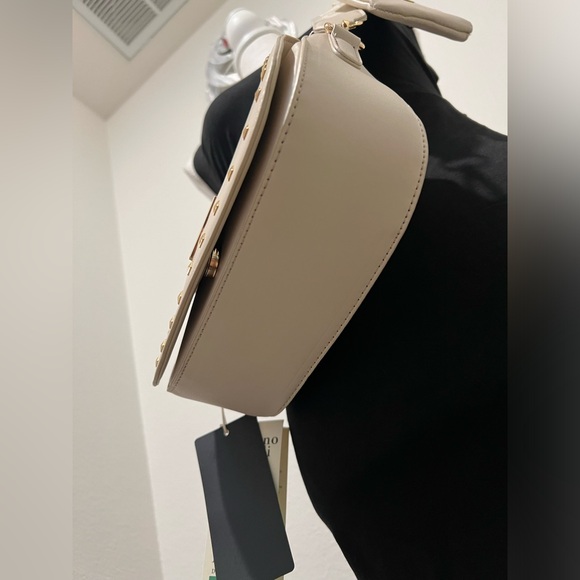 NWT Valentino Orlandi Taupe Studded Crossbody Bag - Picture 4 of 12